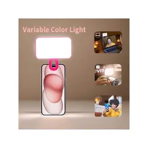 Portable Rechargeable Clip-On Selfie LED Light, 3 Lighting Modes, Video Conference/zoom Call Essential, Compatible with Phone/camera/laptop/tablet