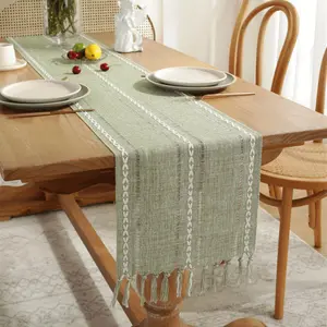 Solid Color Table Runner, Boho Style Tablecloth Table Decoration Supplies for Home Kitchen Dining Room Wedding Birthday Party