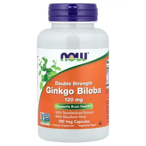 NOW Foods Ginkgo Biloba With Eleuthero Root, 100 Veg Capsules