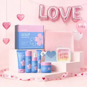 Quiyum Sakura Collagen Skincare Set, Moisturizer, Hydrating Face Cream, Wrinkle Reduction, Korean Beauty Routine