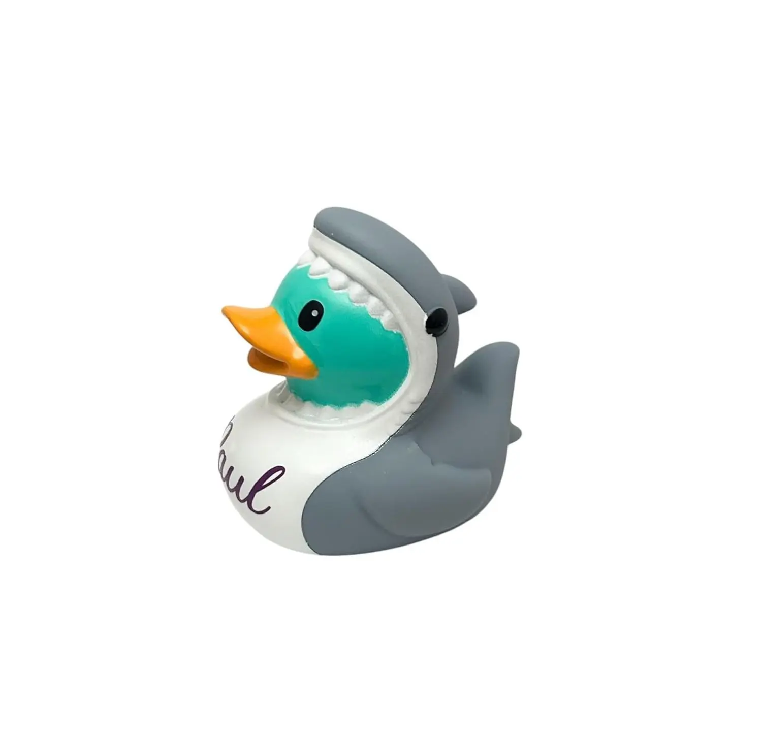 Personalized Blue Shark Custom Name Themed Rubber Duck Ducks - Medium Individual Vinyl Color Selectable