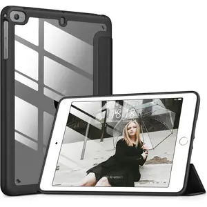 for iPad mini 4 5 3 2 1 Case,Clear 7.9 inch iPad mini 1st 2nd 3rd 4th 5th Generation  Cover [Support Auto Sleep/Wake] - Black