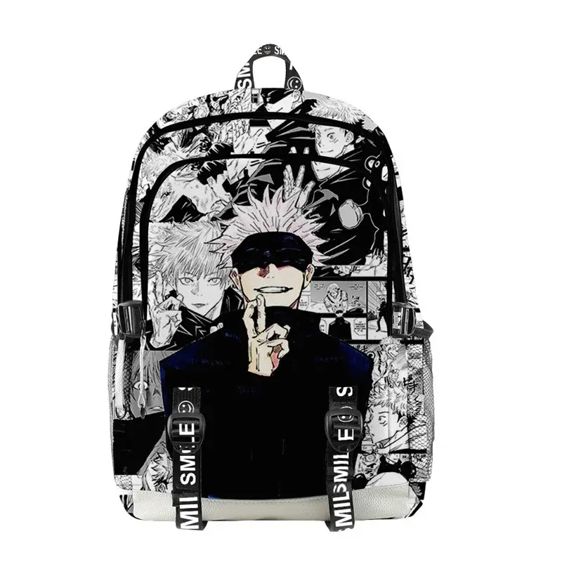 Satoru Gojo-Themed Anime School Backpack/Laptop Bag — Suitable for students (boys and girls) and teenagers; can be used as a schoolbag, travel bag, or single-shoulder bag.