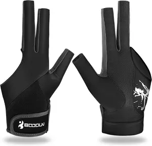 Billiard Pool Gloves for Left Hand 3 Finger, Splicing Process, Snooker Cue  Glove Popular Sizes for Men & Women
