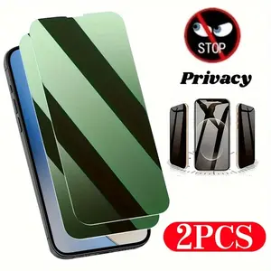 2pcs Green light Privacy Protective Screen Protectors for iPhone 17 Air/16e/17/16/15/14/13/12/11 Pro Max/Pro/Plus/XR/XS MAX/X/XS,Anti-Scratch, Anti-Fingerprint,Ultra HD Eye Protection,Full Coverage,9H Hardness