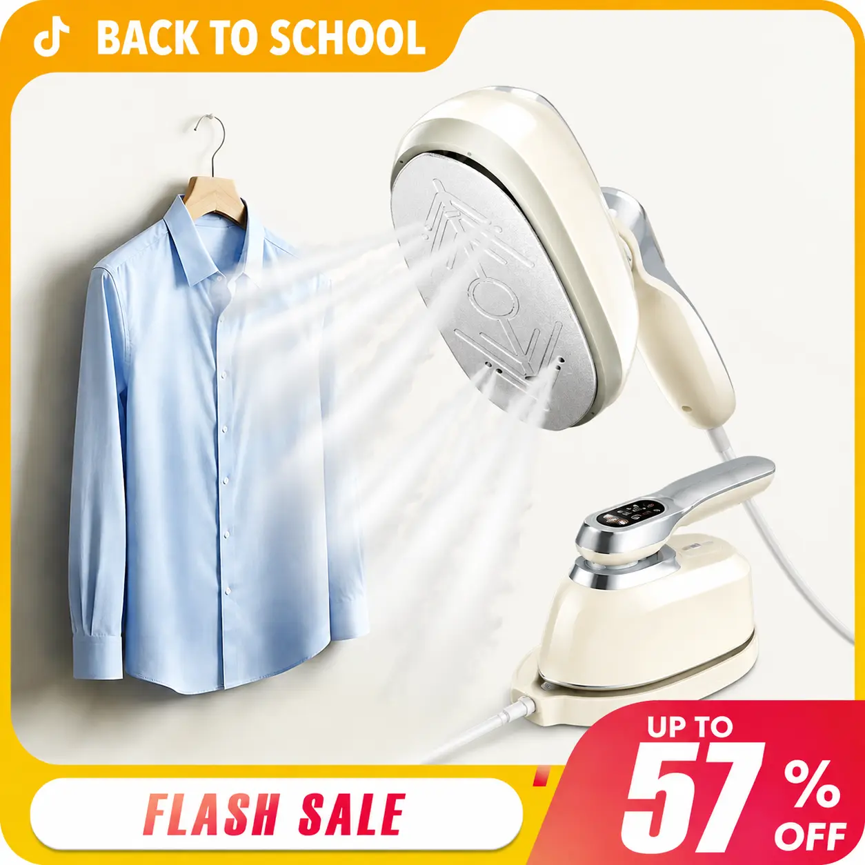 Garment Steamer for Clothes, 2-in-1 Portable Steamer & Iron, , Large 160mL Water Tank, Powerful Steam, 15s Fast Heat Up, Perfect for Europe & Worldwide Travel, TravelEssentials, TravelHack, backtoschool