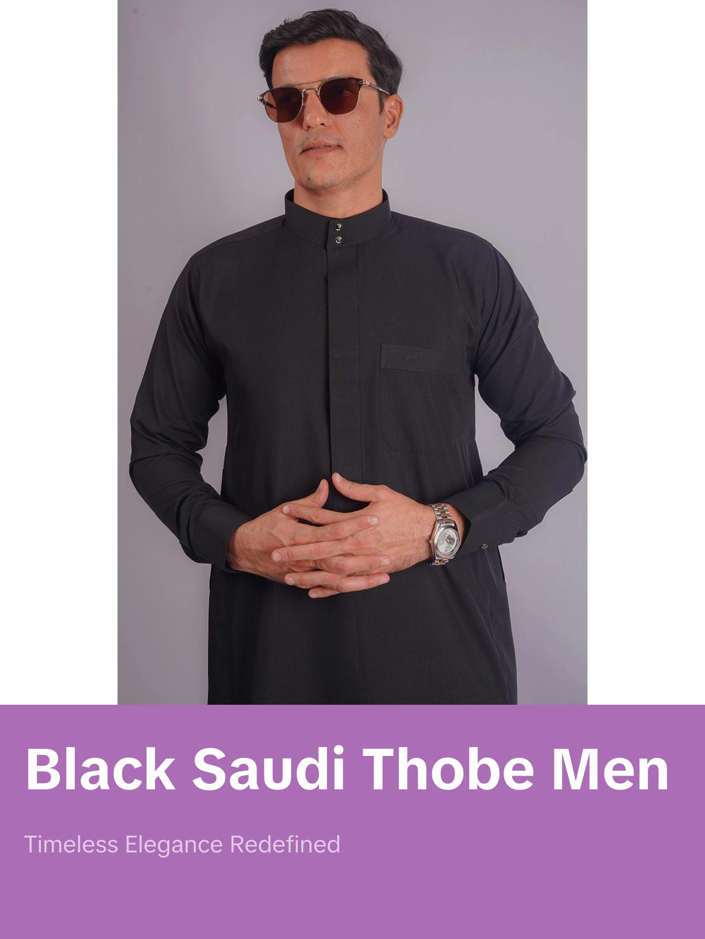 Classic Saudi Thobe - Black Classic Saudi Thobe - Black