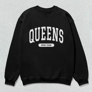Queens Sweatshirt New York Collegiate Crewneck Sweater Unisex