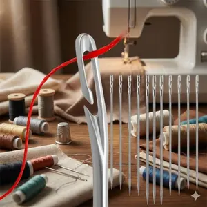 Easy Sew Needle Set: No-Thread Stainless Steel Blind Stitch Needles for Clothing Repair, DIY Hand Sewing Tools with Slip-Resistant Eye & Rustproof Design, Home Garment Mending Kit, Needle Crafts Kit