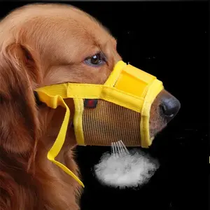 Muzzle - 1pc Anti Barking Dog Muzzle for Small Large Dogs Mesh Breathable Pet Adjustable Mouth Muzzles Dogs Nylon Straps Dog Accessories bark