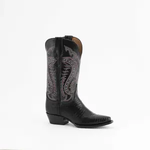 Women's Ferrini Taylor Teju Lizard Boots Handcrafted Black