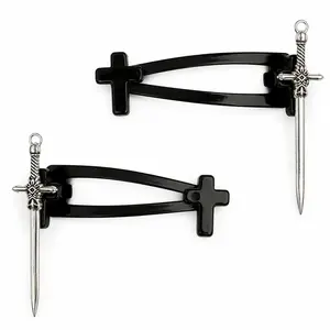 Cross Sword Magnetic Hair Clips