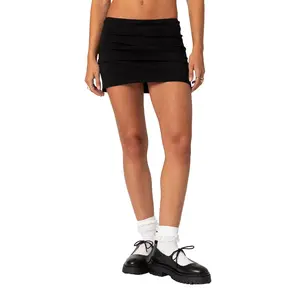 Women Mini Skirt,Y2K outfits Low Waist SolidFit Summer Bodycon Skirt Clubwear for Daily Party Womenswear Black