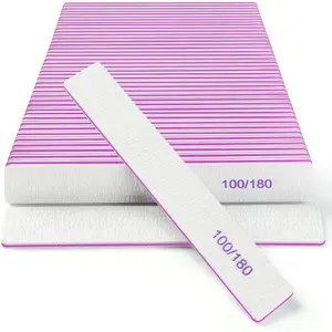 Nail Files (30 Pack), 100/180 Grit Double Sided Emery Boards for Natural & Acrylic Nails, Reusable Manicure for Women & Men, Professional Fingernail Filer & Lima de Uñas for Salon & Home Use