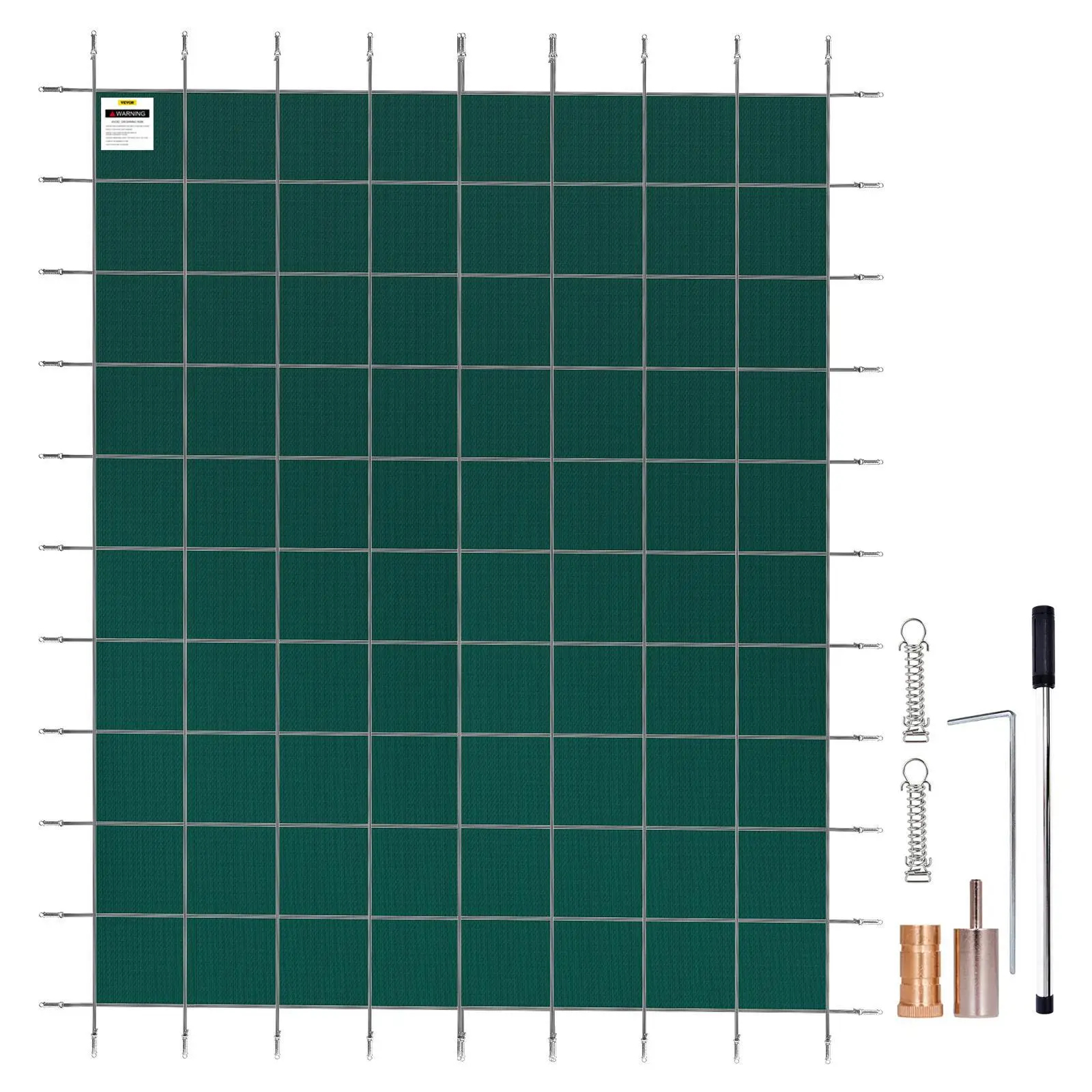 【Backtoschool】VEVOR Pool Safety Cover Fits 16x36ft Rectangle Inground Pools, Safety Pool Cover with Drainage Holes, Mesh Solid Pool Cover for Swimming Pool, Winter Safety Cover, Green