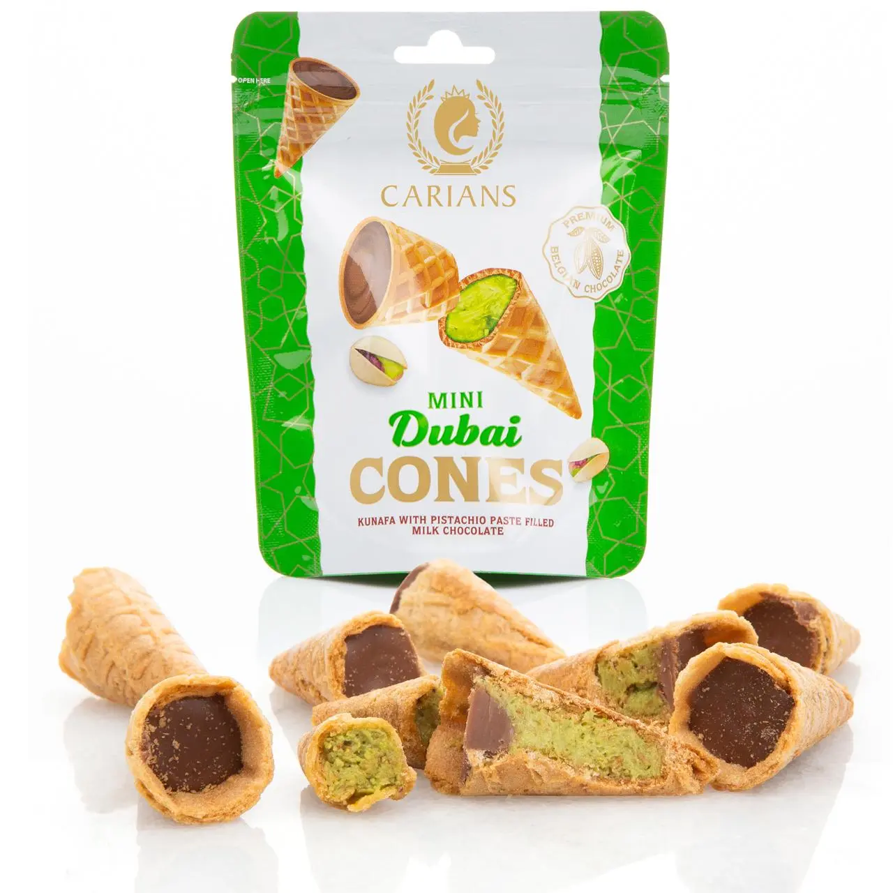 Dubai Chocolate Bite Size Mini Cones  - (12 Packs)