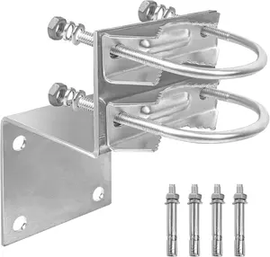 Antenna Pole Mount Kits, Antenna Pole Mount Bracket with Double U- Clamp V Jaw Bracket for Outside  Antenna Pole Holder