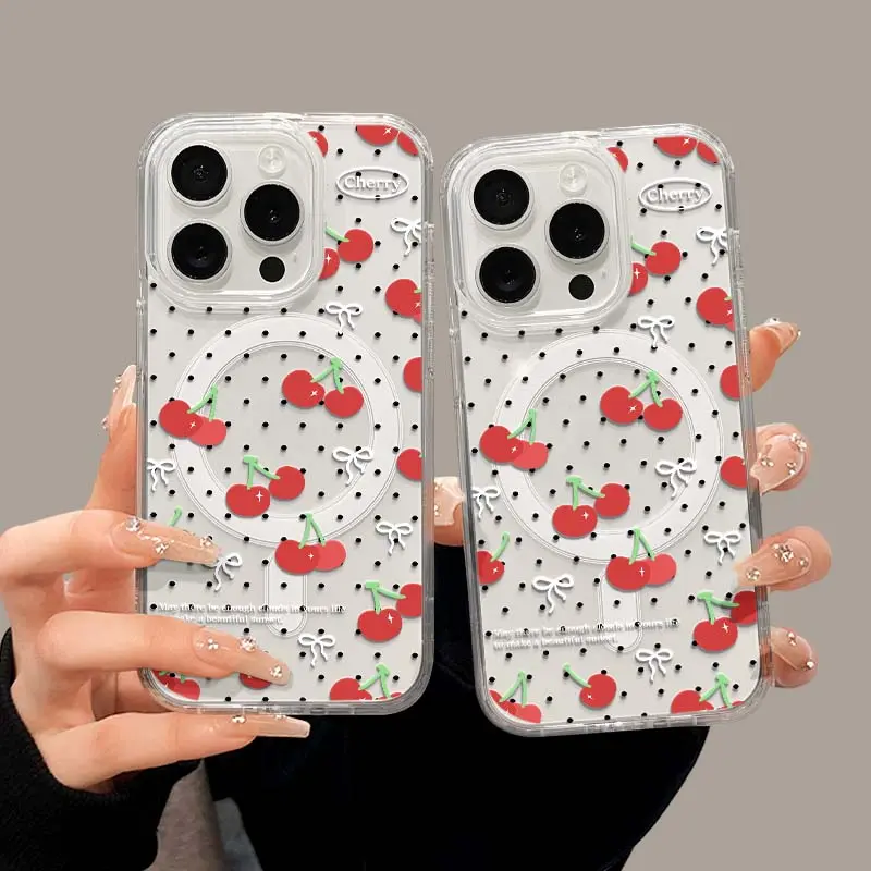 1PC High-transparency Magnetic Phone Case, Minimalist & Versatile Design. Material: Hard PC back panel, TPU bumper edges for iPhone 17/16/15/14/13/12/11 Pro Max, Plus DLPMA003001