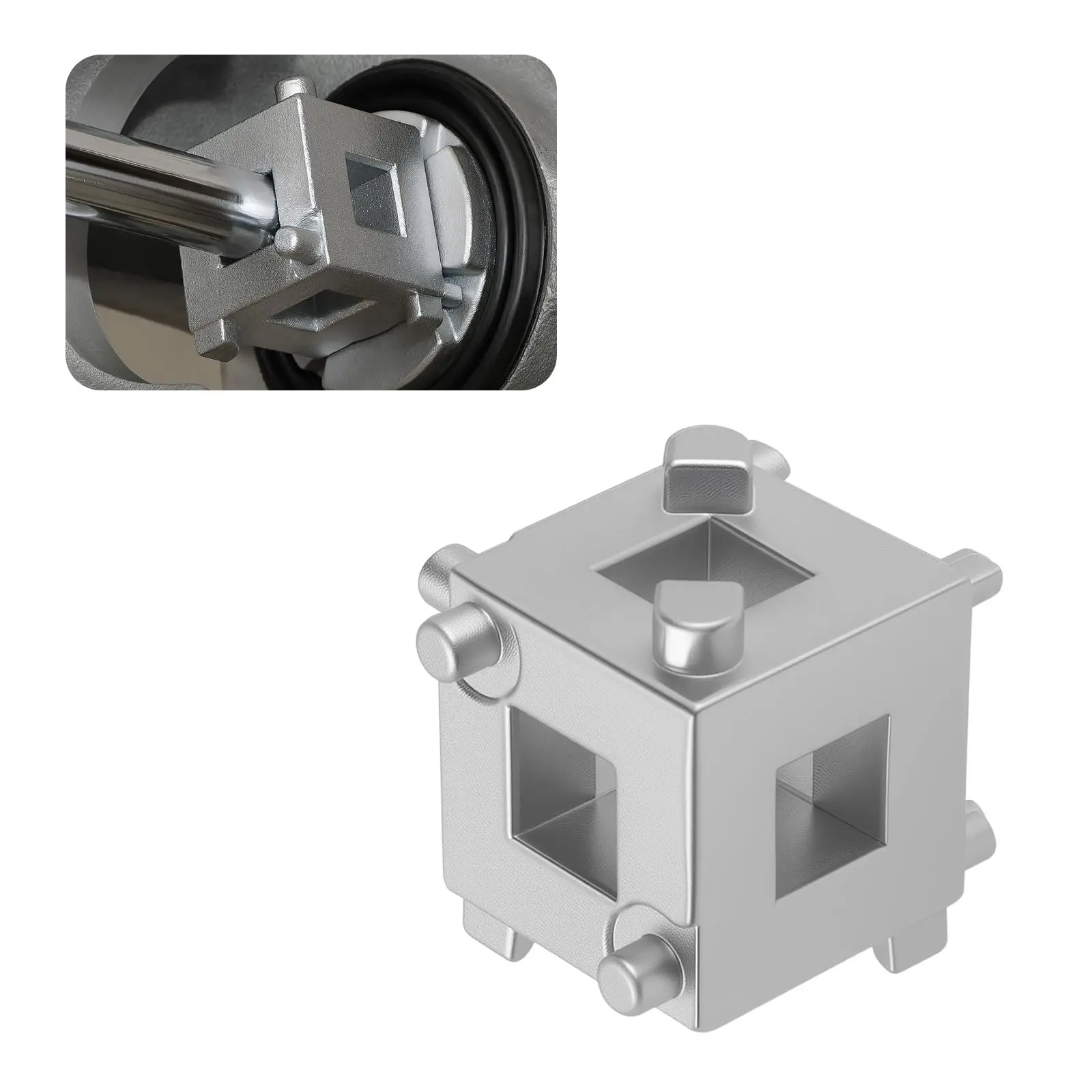 Brake Caliper Compression Tool Cube 3/8 Square Drive Rear Disc Brake Piston Adjuster Mechanic Tool for Car Brake Repair
