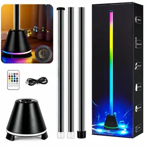 Rgbic Floor Lamp with Remote Control, LED Corner Light Compatible with Audio and Bluetooth-compatible, Modern Standing Lamp with Music Sync, 16 Million Colors