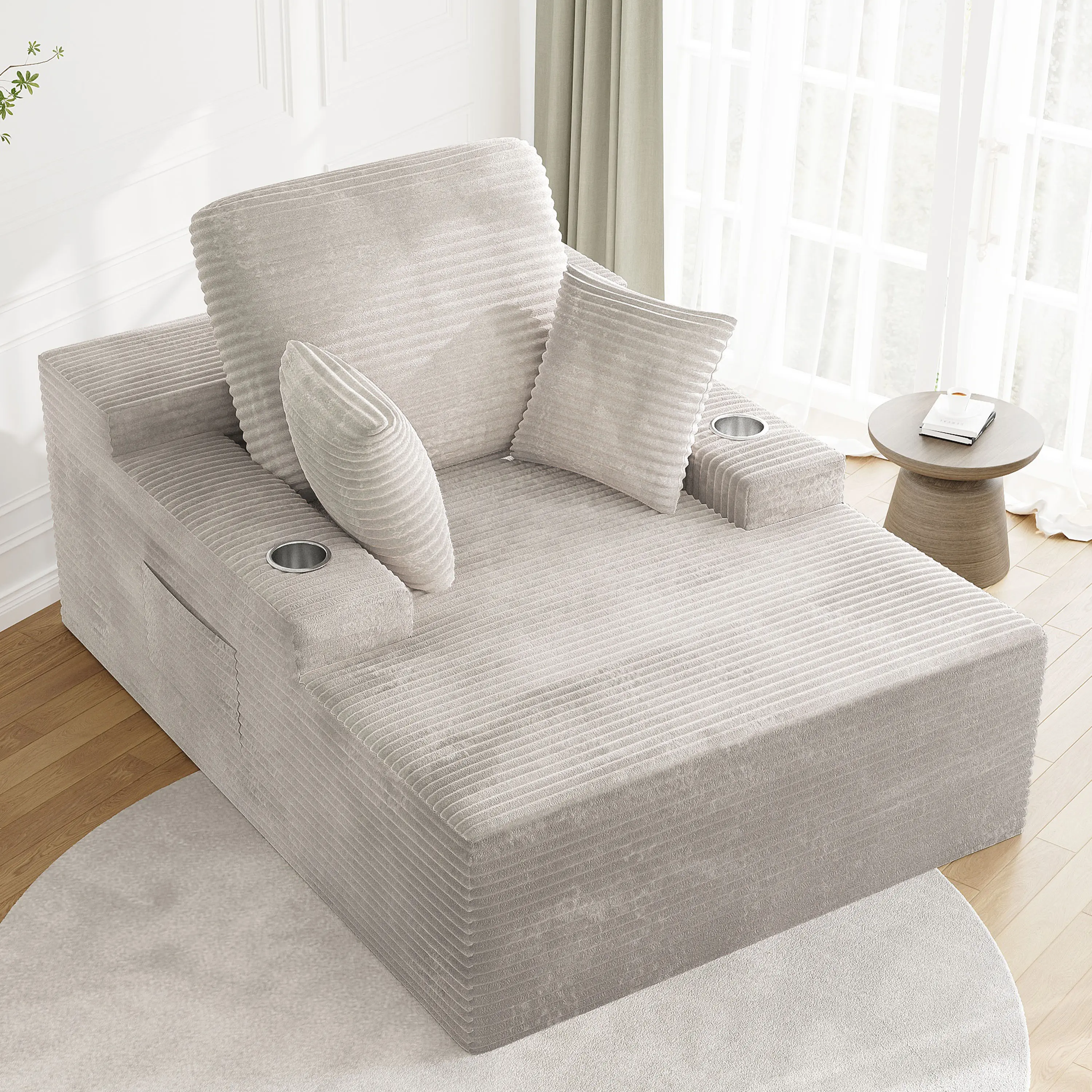 Beige Plush Corduroy