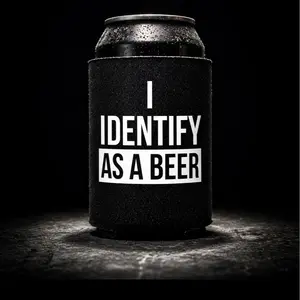 I Identify As A Water Beer Can Cooler Beer sleeve Drinkware I Identify As A Water Beer Can Cooler Beer sleeve Drinkware