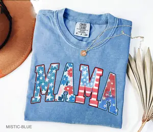 Retro USA Comfort Color Shirt, American Mama t-shirt, Mama T-Shirt, Retro Mama America tee, 4th of July T-Shirt, USA Shirt
