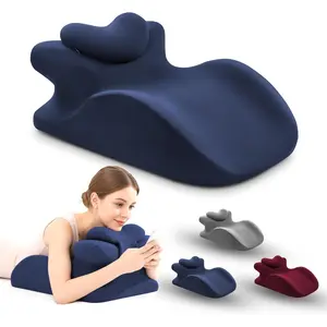 Memory Foam Wedge Pillow - Ergonomic Reading & Bed Wedge Pillow for Sleeping, Back Support, Acid Reflux, and Leg Elevation - Multi-Level Support with Remov