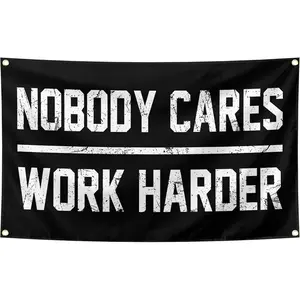 60in x 40in Tapestry Nobody Cares Work Harder Motivational Gym Banner Gaskets Tapestry Flag.Inspire Your Fitness Wall Decor.funny tapestry poster  home decor banner wall art bedroom accessories hanging gift summerwins