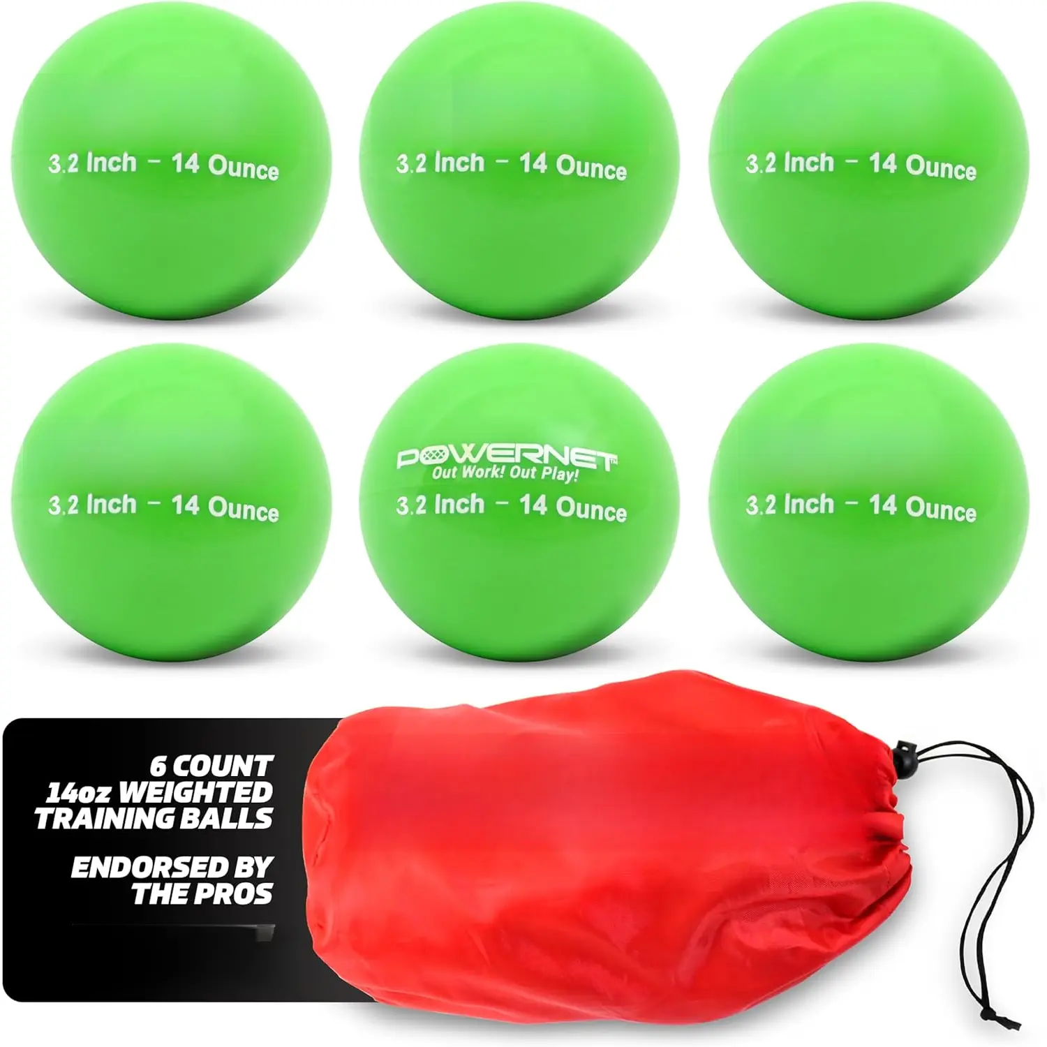 3.2" 6 Pack Weighted  Balls for Hitting Batting, Build Strength & , Improve Technique,  Equipment for Throwing, 12 to 20 oz Softball Size Weighted Balls