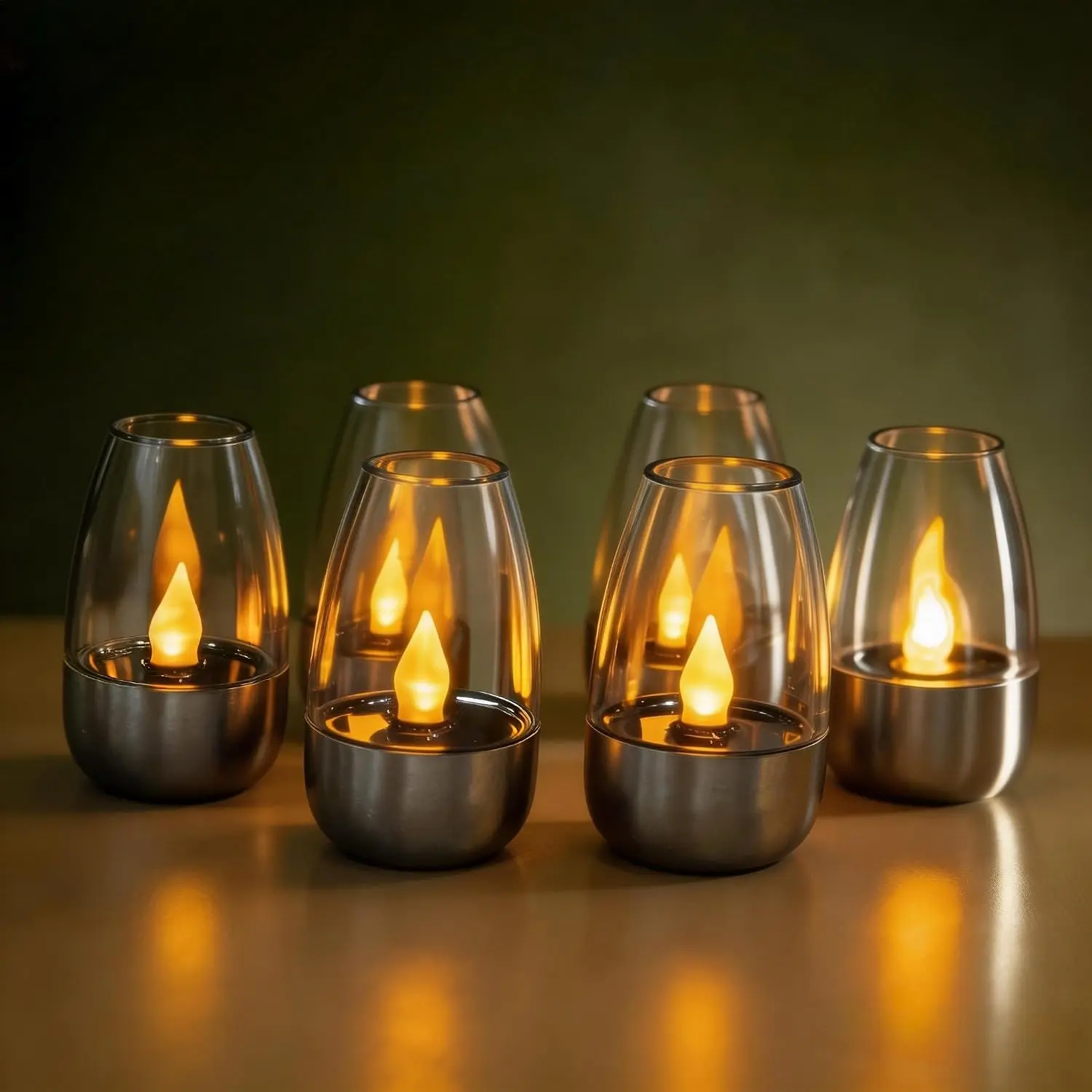 6-Pack Solar Flickering Flameless Candle Lights - Waterproof Solar Outdoor Lights with Auto On/Off, LED Garden Patio Lanterns for Outdoor Decor, Camping Parties, Wedding Events