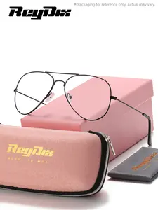 1 Piece ReyDix unisex fashionable and high-end full-frame glasses with frog-shaped transparent lenses