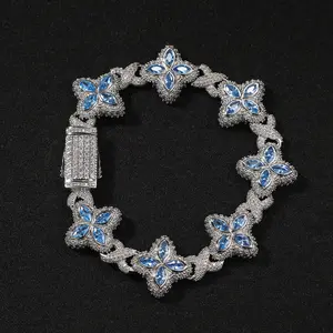 Hip hop Copper with 5A+ Sri Lanka Colorful Zircon DopamineInfinity Four Leaf Clover Clarity Bracelet Miami ltalyMexico & Micro Inspired for Women & Men LuxuryJewelry,Daily Wear,Fashion,Gift,Chicano,Classic,HipHop,Sporty Style