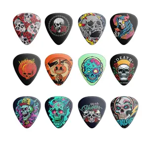12-Piece Colorful Guitar Picks Set, Punk Style Unique Designs, Dual-Sided Printing Ukulele Picks, Music Lovers Gift