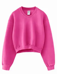Hatant Vintage Fade Craft V-Neck Cropped Top - Soft Fabric, Elastic & High Quality - Warm, Comfortable & Fashionable - Skim Friendly Material - Fade Style - Ideal for Any Occasion! Hoodie Casual Springtok