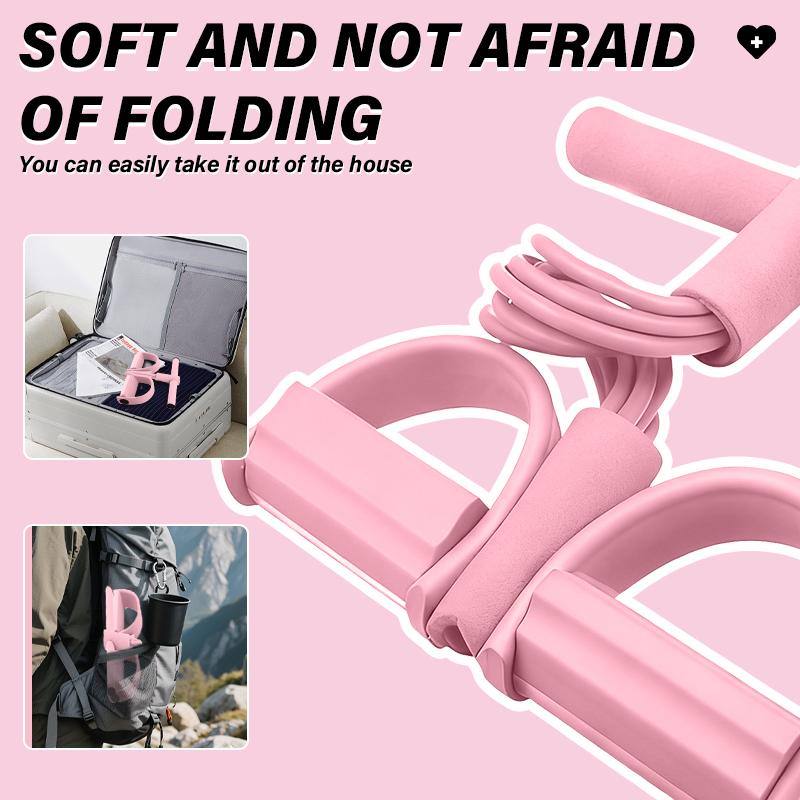 Multi-Functional Fitness Resistance Band Set - 4 Elastic Yoga Pedal Pull Tubes & Handle-Equipped Bands for Full-Body Excecise, Abdominal/Lower Back/Arm/Leg Workouts at Home