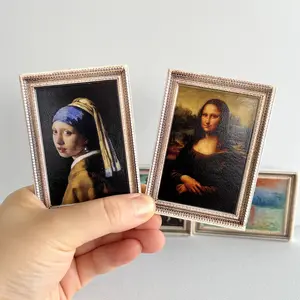 Art series 4pcs Refridgerator decoration - Famous Art Fridge Magnets, Fidget Art Gallery for Anxiety Relief & Dollhouse Decor,home decor,birthday gift ,creative, ornament decoration