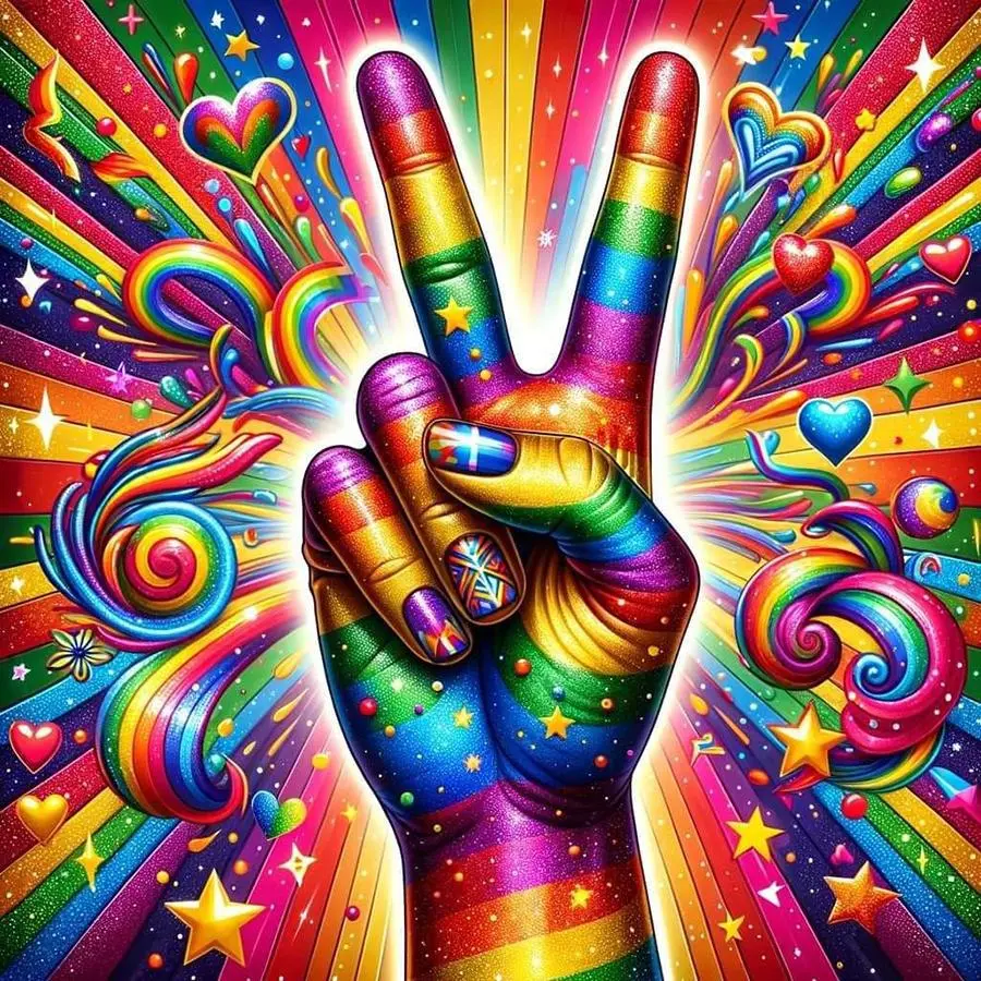 Rainbow Gesture Pattern DIY Diamond Arts Colorful Painting Kit without Frame, Diamond Pattern Design, DIY 5D Diamond Arts Colorful Painting Kit, Wall Art Decor for Home Crafts, Making Kit
