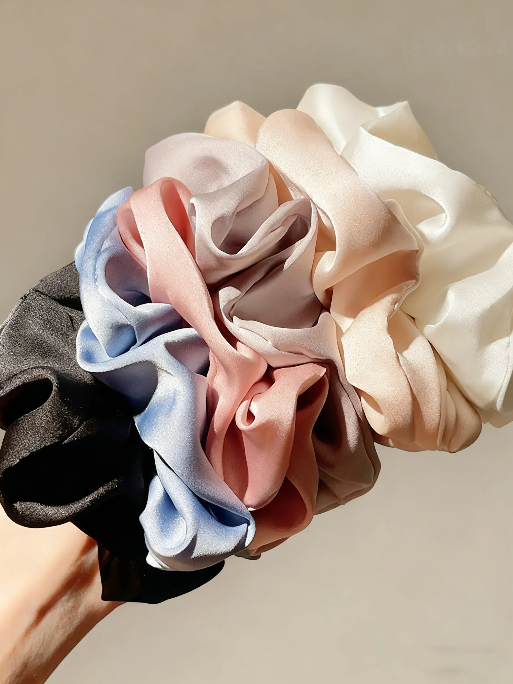 6 Piece Set Real Silk Hair Ties, Solid Color Rubber Bands, Simple Vintage Headbands, Fashion Hair Accessories, Silk Scrunchie, Summer Hair Accessories, Hair Accessory Set, Fashionable Hair Accessories