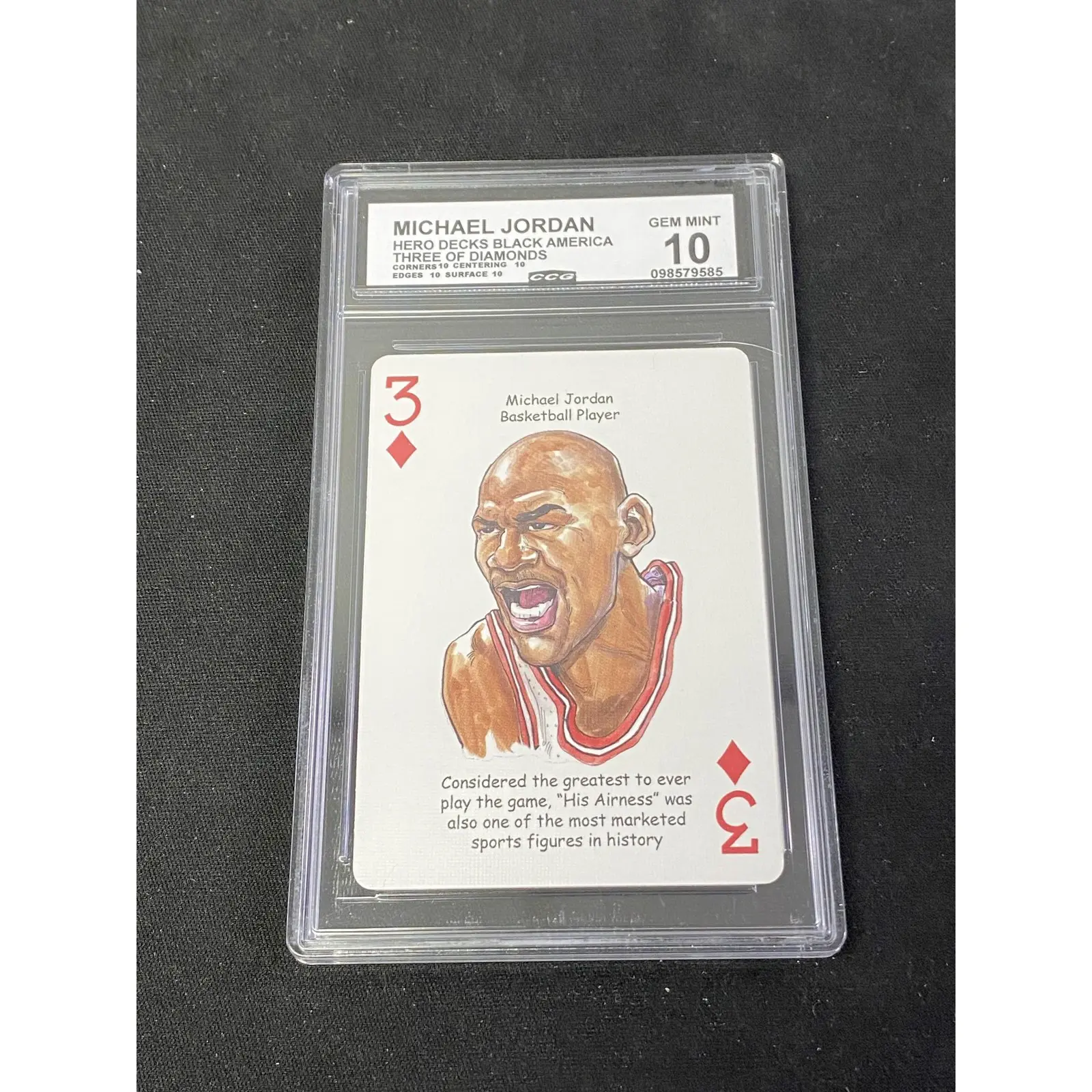 Michael Jordan Hero Decks Three of Diamonds CCG 10 Bulls