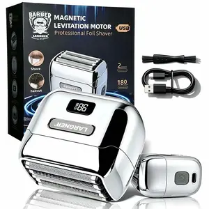 Largner Elite Series Silver Color Foil Shaver Kit, USB Rechargeable Shaver, Precision Grooming for Modern Gentlemen, High-Quality Men's Razor Set