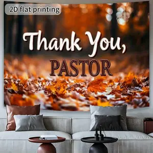 2D Flat, 2D flat banner, 1pc Pastor Appreciation Banner, Anniversary, Birthday party and other Festival Celebration Decoration Backdrop Fabric, Indoor and outdoor party photo background flag, 2D Flat Ornaments White