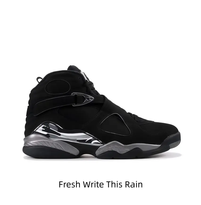 All-Black Suede High-Top Running Shoes - Sports Collectibles Accessories with Polished Metallic Heel Panels, Buckle Strap for Ankle Lock, Dark Streetwear Outfits