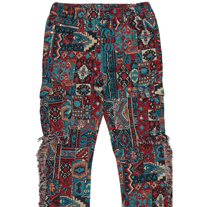 Ayami Red Slim Tapestry Flare Jean