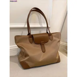 Women's Large Capacity Tote Bag, Lightweight Nylon Shoulder Bag, Minimalist Durable Everyday Bag for Work, Travel & Shopping, Casual Commuter Handbag with Comfortable Strap, Versatile Daily Carry