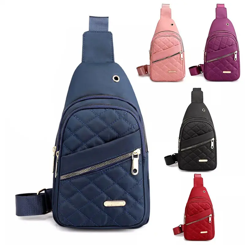 Women's 2025 Quilted Lightweight Zippered Sling Bag - Adjustable Strap, Solid Color Designer Style, High-Capacity Handbags Crossbody for Daily Use, Casual Bags for Women
