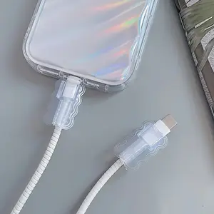 10-Pack Transparent Data Cable Protectors, Durable Tpu Charging Line Guards, Arc Design for Wear Resistance, Ideal for Heavy Use