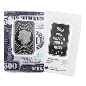 2023 Pamp Suisse Morgan Tribute 50 Gram Silver Bar - In Assay