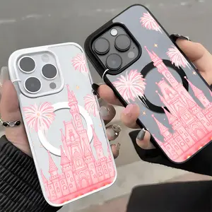 Castle Fireworks Phone Case,Whimsical Fairytale Style for iPhone 17 16 15 14 13 12 11 Plus Pro Max.A17