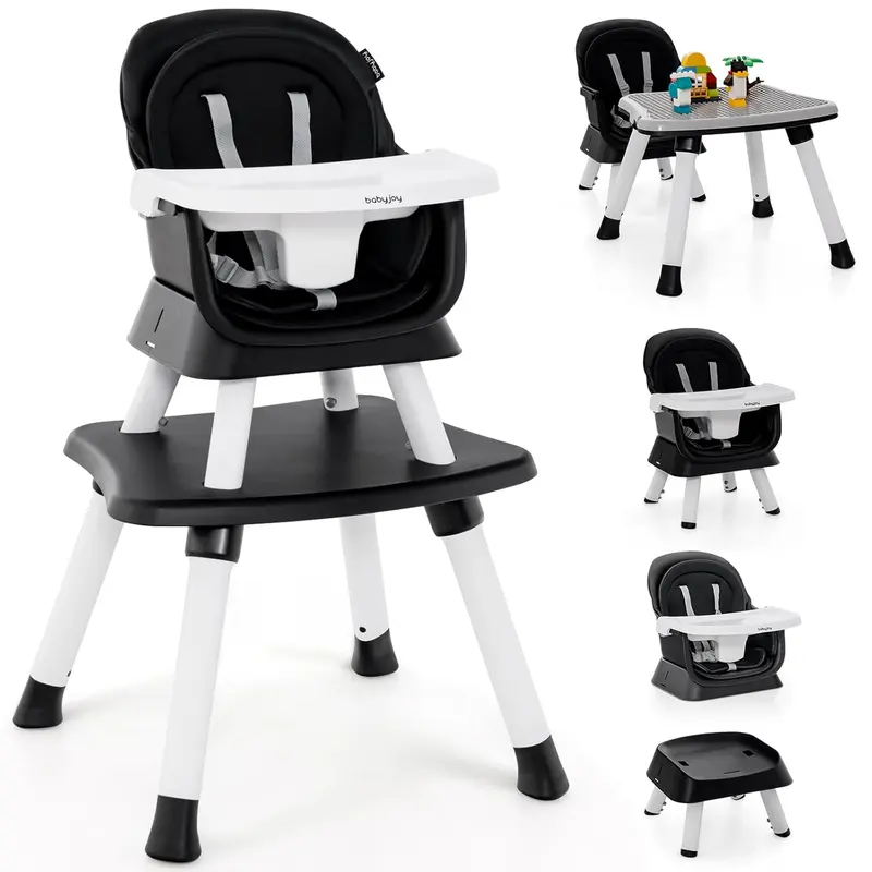 Baby High Chair, Convertible Highchair for Babies & Toddlers | Booster Seat | Table and Chair Set | Infant Feeding Chair with Safety Harness, Removable Tray,Christmas Festival Gift